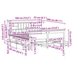 vidaXL Lit bibliothèque sans matelas blanc 180x200 cm bois pin massif