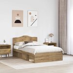 vidaXL Cadre de lit Chêne artisan 120 x 200 cm Bois de pin massif