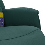 vidaXL Fauteuil inclinable de massage et repose-pieds vert foncé tissu