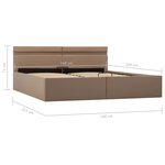 vidaXL Cadre de lit à rangement hydraulique et LED 160x200 cm