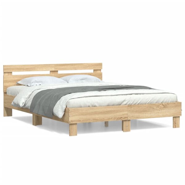 vidaXL Cadre de lit sans matelas chêne sonoma 150x200 cm