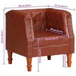 vidaXL Fauteuil marron cuir véritable