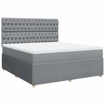 vidaXL Sommier à lattes de lit avec matelas Gris clair 180x200cm Tissu