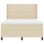 vidaXL Lit à ressorts avec matelas Crème 160 x 200 cm tissu