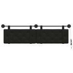 vidaXL Tête de lit suspendue Avec lumière LED Noir Simili cuir