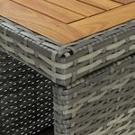 vidaXL Ensemble de bar de jardin 5 Pièces et coussins Résine tressée Gris