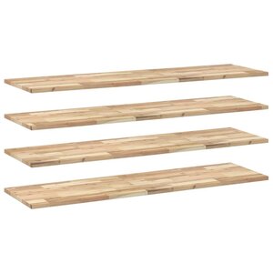vidaXL Étagères flottantes 4 Pièces 160x40x2 cm acacia massif non traité