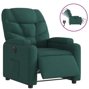 vidaXL Fauteuil inclinable électrique Vert foncé Tissu