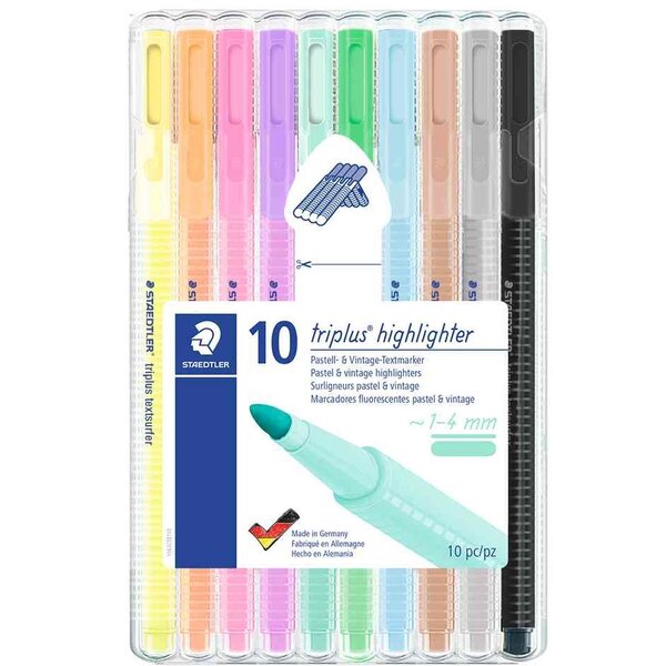 Surligneur 'triplus highlighter'  étui de 10 STAEDTLER