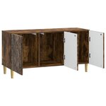 vidaXL Meuble TV 99 x 34 5 x 50 cm Chêne fumé Bois d'ingénierie