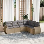vidaXL Salon de jardin avec coussins 6 Pièces beige résine tressée