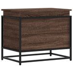 vidaXL Boîte de rangement avec couvercle chêne marron bois ingénierie