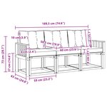 vidaXL Ensemble de canapés d'extérieur 3 pc Blanc et noir
