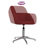 vidaXL Chaise pivotante de bureau Rouge bordeaux Tissu