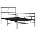 vidaXL Cadre de lit métal sans matelas avec pied de lit noir 90x190 cm