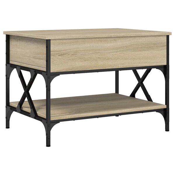 vidaXL Table basse chêne sonoma 70x50x50 cm bois d'ingénierie et métal
