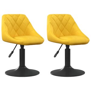 vidaXL Chaises à manger pivotantes lot de 2 jaune moutarde velours