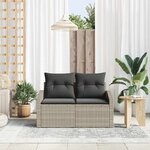 vidaXL Canapé de jardin avec coussin Gris 123 x 62 x 69 cm polyrotin