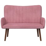 vidaXL Sofa 2 places Rose 115 x 61 x 87 cm Velours (V)