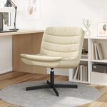 vidaXL Chaise pivotante Crème 63 x 75 x 76 cm tissu