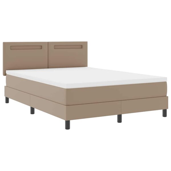 vidaXL Cadre de lit avec matelas Cappuccino 140 x 200 cm Faux cuir