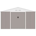 Abri de jardin en métal 12 99 m² - 340 x 382 x 210 cm - Kit d'ancrage inclus - Taupe