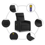 vidaXL Fauteuil inclinable massant en similicuir noir