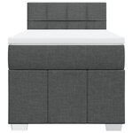 vidaXL Sommier à lattes de lit avec matelas Gris foncé 100x200cm Tissu