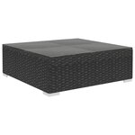 vidaXL Salon de jardin 9 Pièces avec coussins résine tressée noir