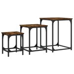 vidaXL Tables basses gigognes 3 Pièces chêne fumé bois d'ingénierie