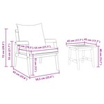 Ensemble Bistro 5 Pièces vidaXL avec Coussins en Bois d'Acacia Solide