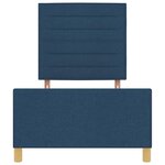 vidaXL Cadre de lit avec tête de lit Bleu 90 x 190 cm tissu