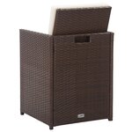 vidaXL Salon de jardin 15 Pièces avec coussins Résine tressée Marron