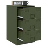 vidaXL Tables de chevet 2 Pièces vert olive 34 5x39x62 cm acier