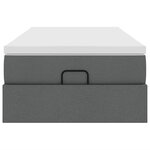vidaXL Cadre de lit ottoman avec matelas gris foncé 90x200 cm tissu