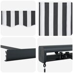 vidaXL Auvent rétractable anthracite et blanc 4 5x3 m tissu/aluminium
