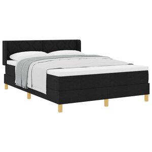 vidaXL Lit à ressorts avec matelas Noir 200 x 160 cm tissu