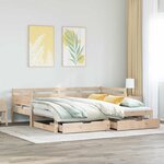 vidaXL Lit de jour avec gigogne et tiroirs sans matelas 80x200 cm