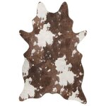vidaXL Tapis marron et blanc motif vache lavable antidérapant