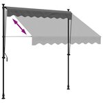 vidaXL Auvent rétractable anthracite 200x150 m tissu et acier