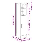 vidaXL Meuble de salle de bain avec porte-rouleau gris béton