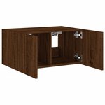 vidaXL Meuble TV mural avec lumières LED chêne marron 60x35x31 cm