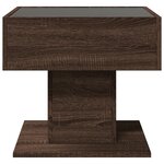 vidaXL Table basse avec LED chêne marron 50x50x45 cm bois d'ingénierie