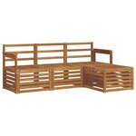vidaXL Ensemble de canapés d'extérieur 4 Pièces Naturel