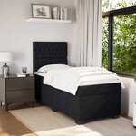 vidaXL Sommier à lattes de lit avec matelas Noir 90x190 cm Velours
