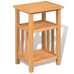 vidaXL Table d'appoint avec étagère à revues Chêne massif 27x35x55 cm