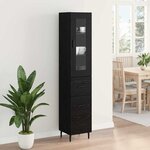 vidaXL Haut Armoire Chêne noir 34 5 x 34 x 180 cm Bois d'ingénierie