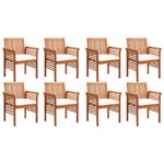 vidaXL Ensemble à manger d'extérieur 9 Pièces et coussins Acacia solide