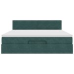 VidaXL Cadre de lit ottoman avec matelas vert foncé 180x200 cm velours