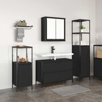 vidaXL Ensemble de mobilier de salle de bain 3 Pièces Chêne noir